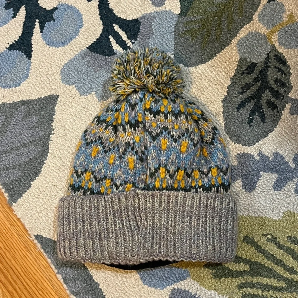 Free People First Frost Fairisle Pom Pom Beanie NWOT